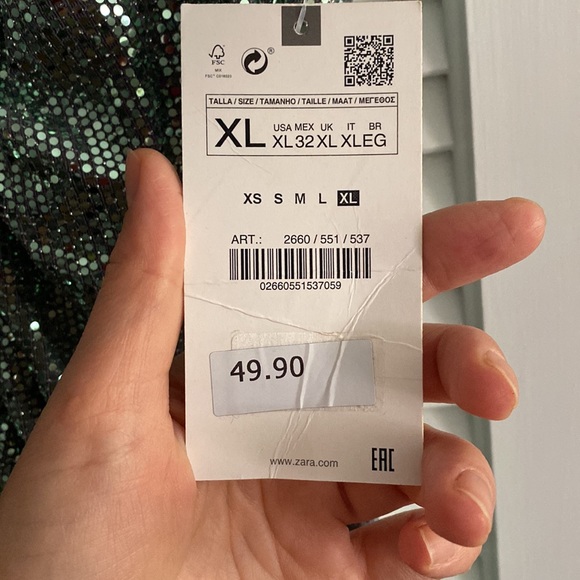 NWT ZARA sequin dress, sz XL but feels smaller - Picture 6 of 8